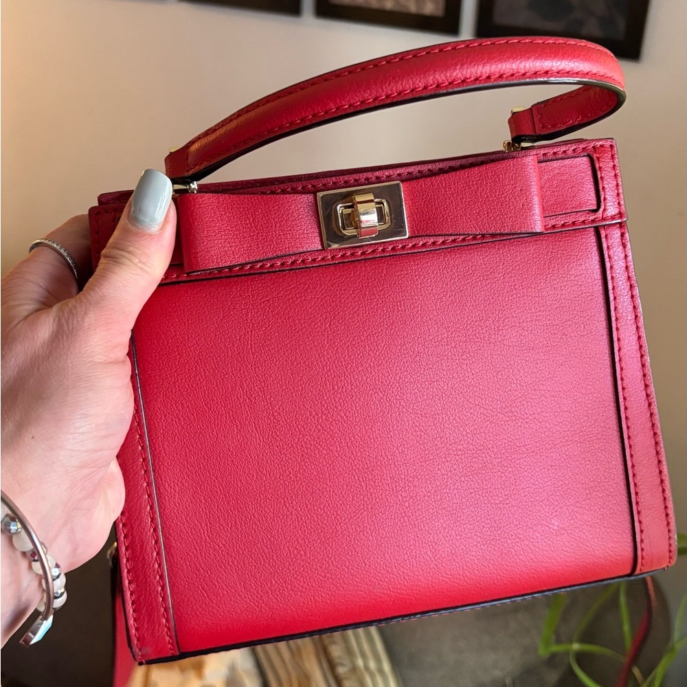 Authentic Kate Spade leather small kisslock 2 compartments Crosby /satchel - Picture 13 of 16